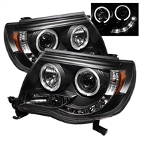 2005 - 2011 Toyota Tacoma Projector LED Halo Headlights - Black