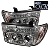 2008 - 2013 Toyota Sequoia Projector LED Halo Headlights - Chrome