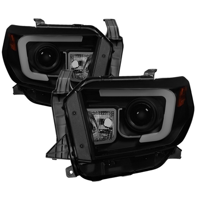 2014 - 2021 Toyota Tundra Projector Light Bar DRL Headlights - Black/Smoke