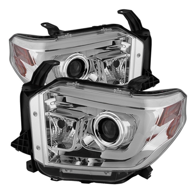 2014 - 2021 Toyota Tundra Projector Light Bar DRL Headlights - Chrome