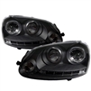 2006 - 2009 Volkswagen Jetta Projector DRL LED Halo Headlights - Black
