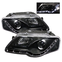 2006 - 2010 Volkswagen Passat DRL Projector Headlights - Black