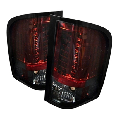 2007 - 2014 Chevy Silverado HD LED Tail Lights - Red/Smoke