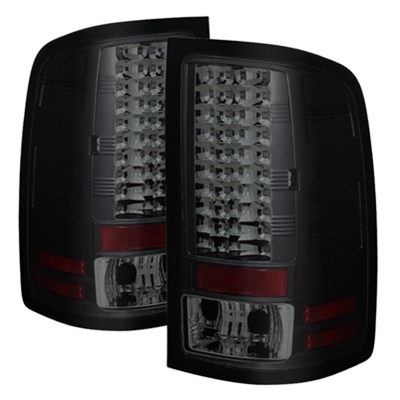 2007 - 2014 GMC Sierra HD LED Tail Lights - Black/Smoke