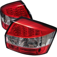 2003 - 2005 Audi S4 4Dr LED Tail Lights - Red/Clear