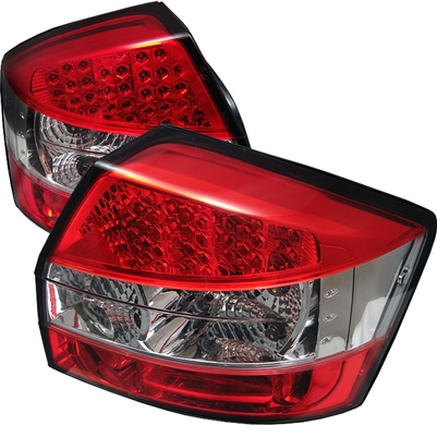 2003 - 2005 Audi S4 4Dr LED Tail Lights - Red/Clear