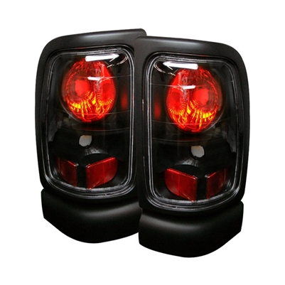 1994 - 2002 Dodge Ram 3500 Euro Style Tail Lights - Black