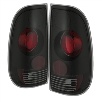 1999 - 2004 Ford F-450 Euro Style Tail Lights - Black/Smoke