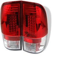 2005 - 2007 Ford F-450 LED Tail Lights - Red/Clear