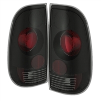 2005 - 2007 Ford F-350 Euro Style Tail Lights - Black/Smoke