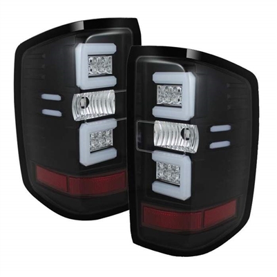 2015 - 2019 Chevy Silverado 3500HD Light Bar LED Tail Lights - Black