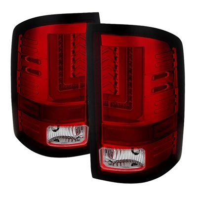 2015 - 2019 GMC Sierra 3500HD LED Tail Lights - Red/Clear