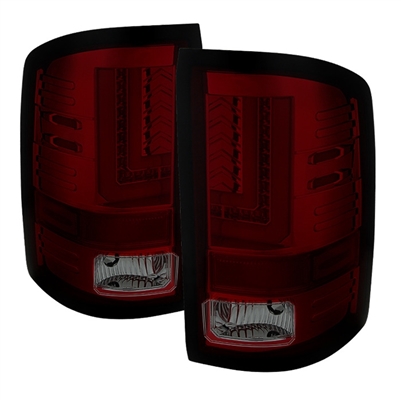 2015 - 2019 GMC Sierra 3500HD LED Tail Lights - Red/Smoke