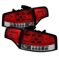 2005 - 2008 Audi A4 4Dr LED Tail Lights - Red/Clear