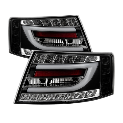 2005 - 2008 Audi A6 4Dr V2 Light Bar LED Tail Lights - Black