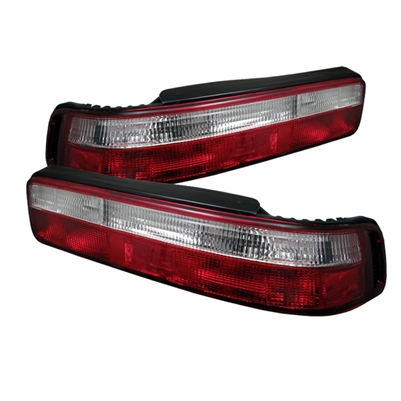 1990 - 1993 Acura Integra 2Dr Euro Style Tail Lights - Red/Clear