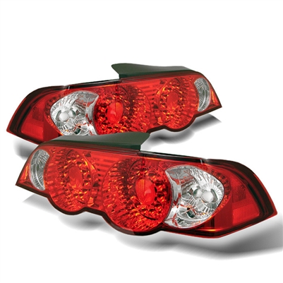 2002 - 2004 Acura RSX LED Tail Lights - Red/Clear