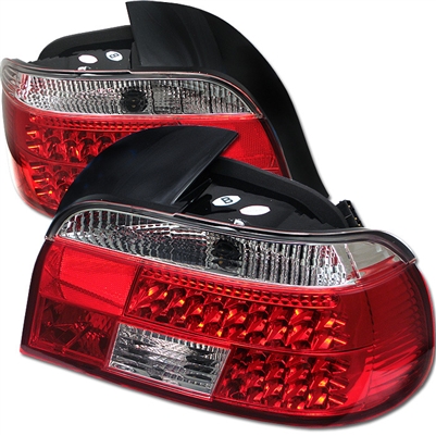1997 - 2000 BMW 5-Series E39 4Dr LED Tail Lights - Red/Clear