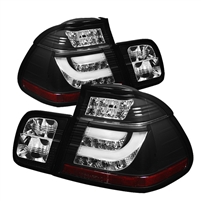 2002 - 2006 BMW 3-Series E46 4Dr Light Bar Style LED Tail Lights - Black