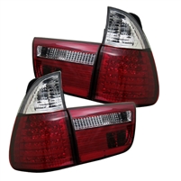 2000 - 2003 BMW X5 LED Tail Lights - Red/Clear
