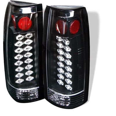 1994 - 1999 Chevy Tahoe LED Tail Lights - Black