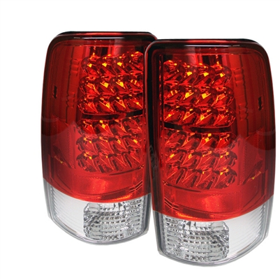 2000 - 2006 Chevy Tahoe (Lift Gate) LED Tail Lights - Red/Clear