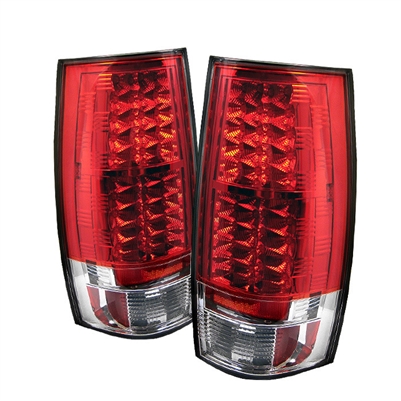 2007 - 2014 Chevy Suburban LED Tail Lights - Red/Clear