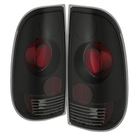 1999 - 2004 Ford Super Duty Euro Style Tail Lights - Black/Smoke