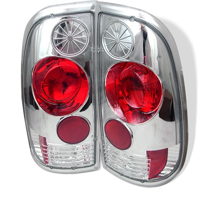 1999 - 2004 Ford Super Duty Euro Style Tail Lights - Chrome