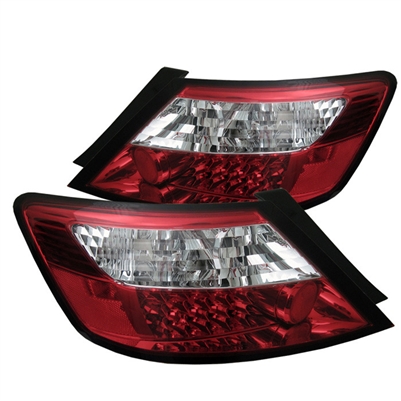 2006 - 2011 Honda Civic 2Dr LED Tail Lights - Red/Clear