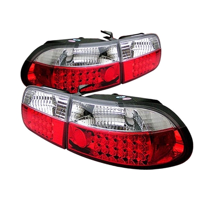 1992 - 1995 Honda Civic HB LED Tail Lights - Red/Clear
