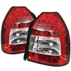 1996 - 1998 Honda Civic HB LED Tail Lights - Red/Clear