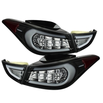 2011 - 2013 Hyundai Elantra Light Bar LED Tail Lights - Black