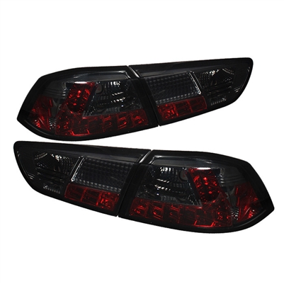 2008 - 2015 Mitsubishi EVO X LED Tail Lights - Smoke