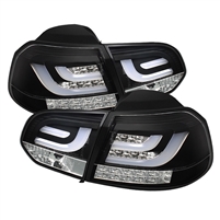 2010 - 2014 Volkswagen Golf / GTI HB Light Bar LED Tail Lights - Black