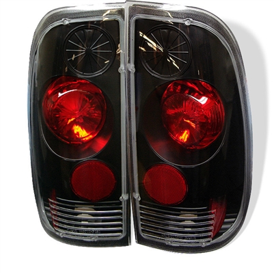 2005 - 2007 Ford Super Duty Euro Style Tail Lights - Black