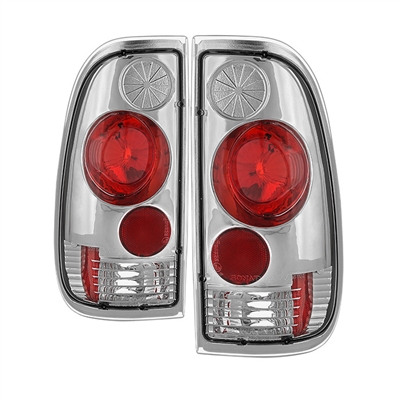 2005 - 2007 Ford Super Duty Euro Style Tail Lights - Chrome