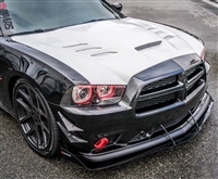 2011 - 2014 Dodge Charger A80 Style Fiberglass Ram Air Hood - TruFiber