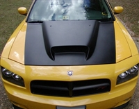 2006 - 2010 Dodge Charger 3" Cowl Fiberglass Ram Air Hood - TruFiber