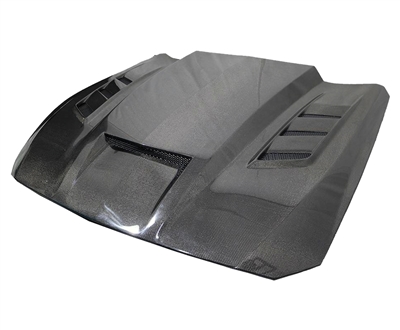 2024 - 2025 Ford Mustang Terminator Style Double Sided Carbon Fiber Hood - VIS Racing