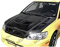 2002 - 2003 Mitsubishi Lancer 4Dr EVO Style Carbon Fiber Hood - VIS Racing