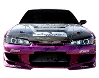 1997 - 1998 Nissan 240SX Invader Style Carbon Fiber Hood - VIS Racing