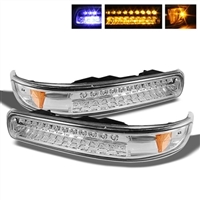 2001 - 2002 Chevy Silverado 3500 LED Bumper Lights - Chrome