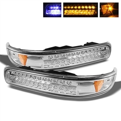 2001 - 2002 Chevy Silverado 3500 LED Bumper Lights - Chrome