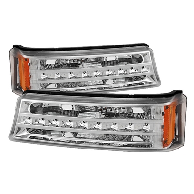 2003 - 2007 Chevy Silverado LED Bumper Lights - Chrome