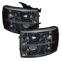 2007 - 2014 Chevy Silverado HD Crystal Headlights - Smoke