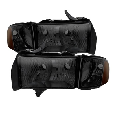 1999 - 2002 Dodge Ram 3500 (Sport Model) OEM Style Headlights - Smoke