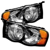 2003 - 2005 Dodge Ram 3500 Crystal Headlights - Black