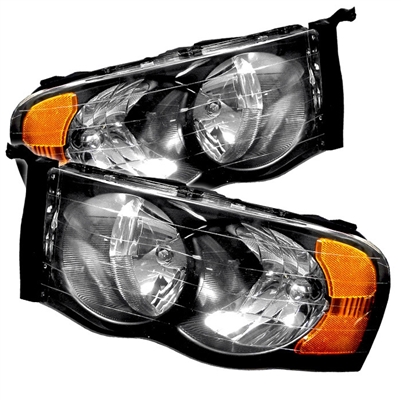 2003 - 2005 Dodge Ram 3500 Crystal Headlights - Black