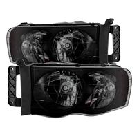 2003 - 2005 Dodge Ram 3500 Crystal Headlights - Black/Smoke